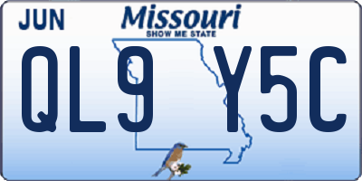 MO license plate QL9Y5C