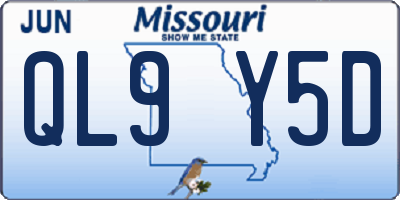 MO license plate QL9Y5D