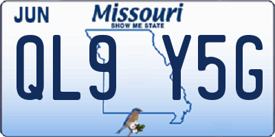 MO license plate QL9Y5G