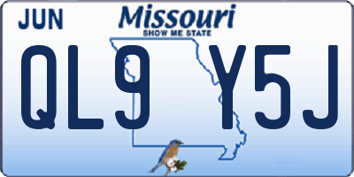 MO license plate QL9Y5J