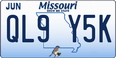 MO license plate QL9Y5K