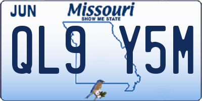 MO license plate QL9Y5M