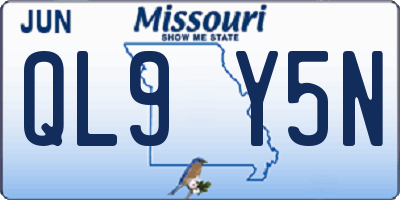 MO license plate QL9Y5N