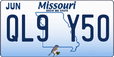 MO license plate QL9Y5O