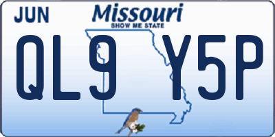 MO license plate QL9Y5P