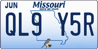 MO license plate QL9Y5R