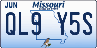 MO license plate QL9Y5S