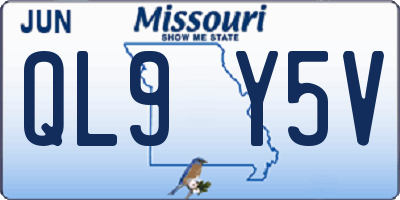 MO license plate QL9Y5V
