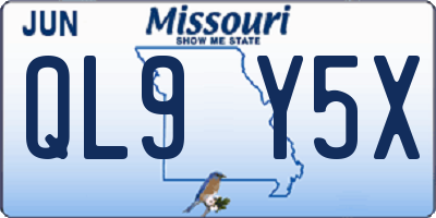 MO license plate QL9Y5X