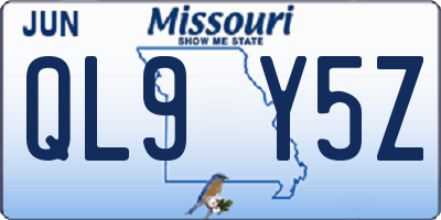MO license plate QL9Y5Z