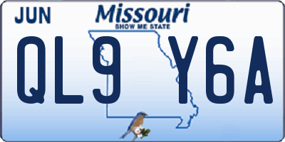 MO license plate QL9Y6A