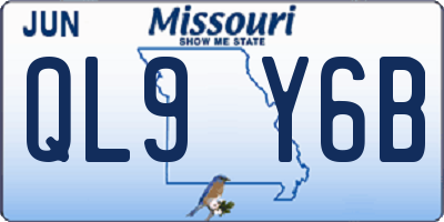 MO license plate QL9Y6B