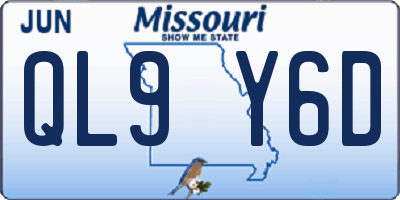 MO license plate QL9Y6D
