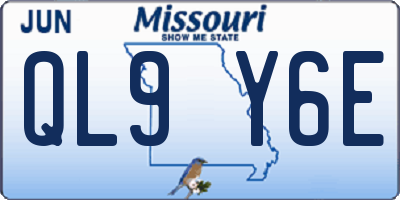 MO license plate QL9Y6E