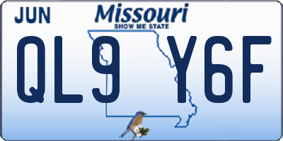MO license plate QL9Y6F