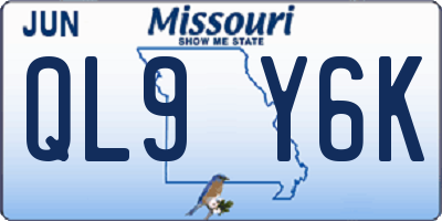 MO license plate QL9Y6K