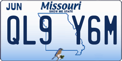 MO license plate QL9Y6M