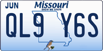 MO license plate QL9Y6S