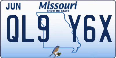 MO license plate QL9Y6X