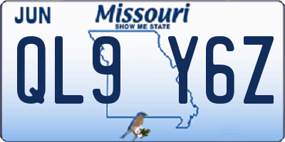 MO license plate QL9Y6Z