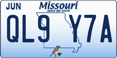 MO license plate QL9Y7A