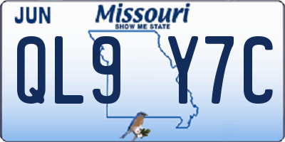 MO license plate QL9Y7C