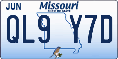 MO license plate QL9Y7D
