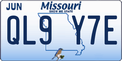 MO license plate QL9Y7E