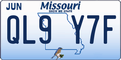 MO license plate QL9Y7F