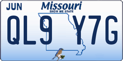 MO license plate QL9Y7G