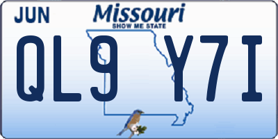 MO license plate QL9Y7I