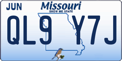 MO license plate QL9Y7J