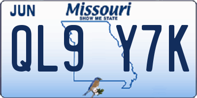 MO license plate QL9Y7K