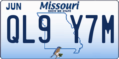 MO license plate QL9Y7M