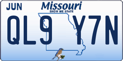 MO license plate QL9Y7N