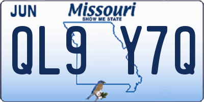 MO license plate QL9Y7Q