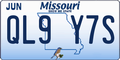 MO license plate QL9Y7S