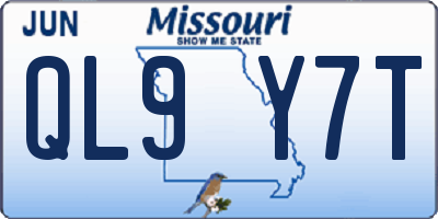MO license plate QL9Y7T