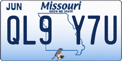 MO license plate QL9Y7U