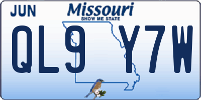 MO license plate QL9Y7W