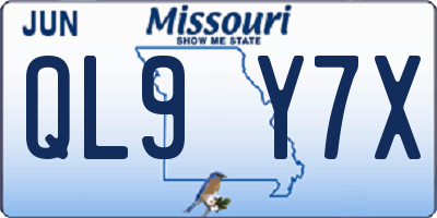 MO license plate QL9Y7X