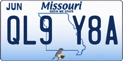 MO license plate QL9Y8A