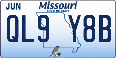 MO license plate QL9Y8B