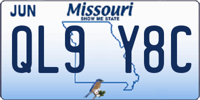 MO license plate QL9Y8C