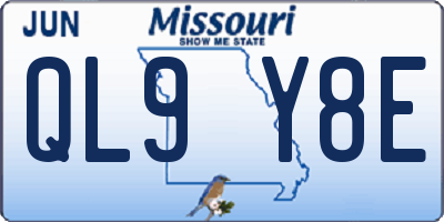 MO license plate QL9Y8E