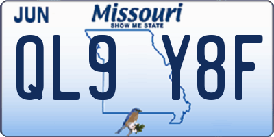 MO license plate QL9Y8F