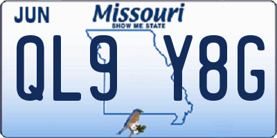 MO license plate QL9Y8G
