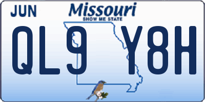 MO license plate QL9Y8H