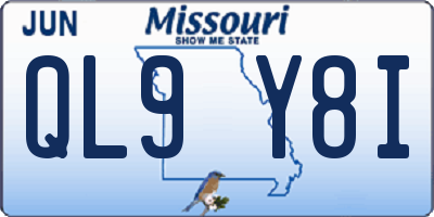 MO license plate QL9Y8I