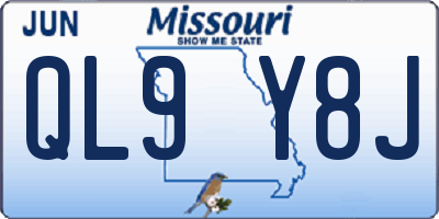 MO license plate QL9Y8J